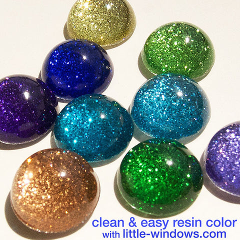 resin casting cabochons glitter color jewelry making