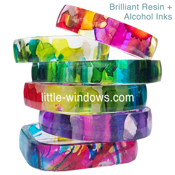 resin casting alcohol inks bangle bracelets