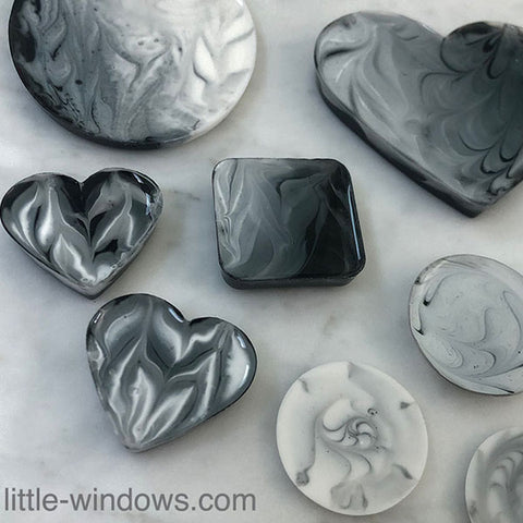 resin casting black white marble jewelry making