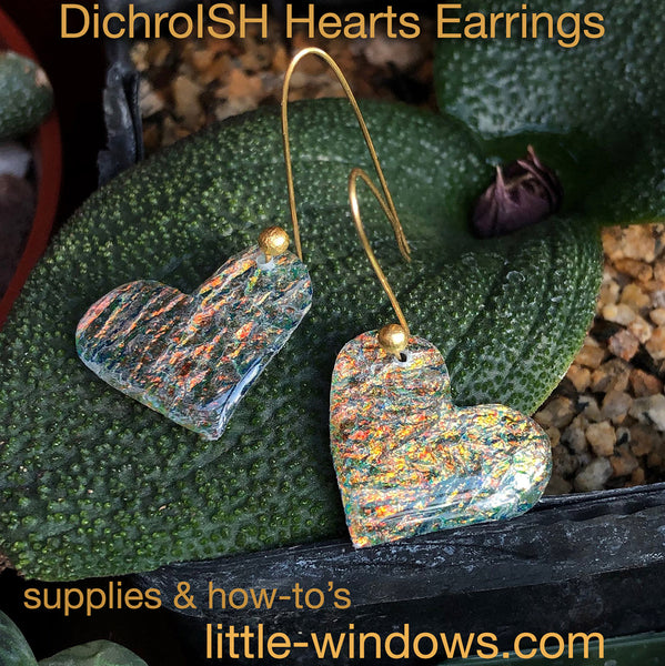 resin jewelry earring doming heart texture film on plant