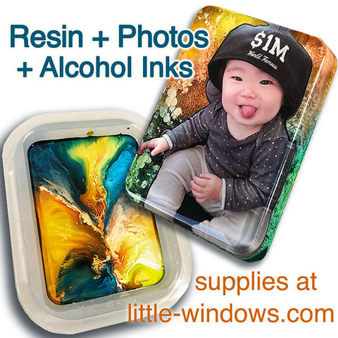 resin casting photo keepsake alcohol ink