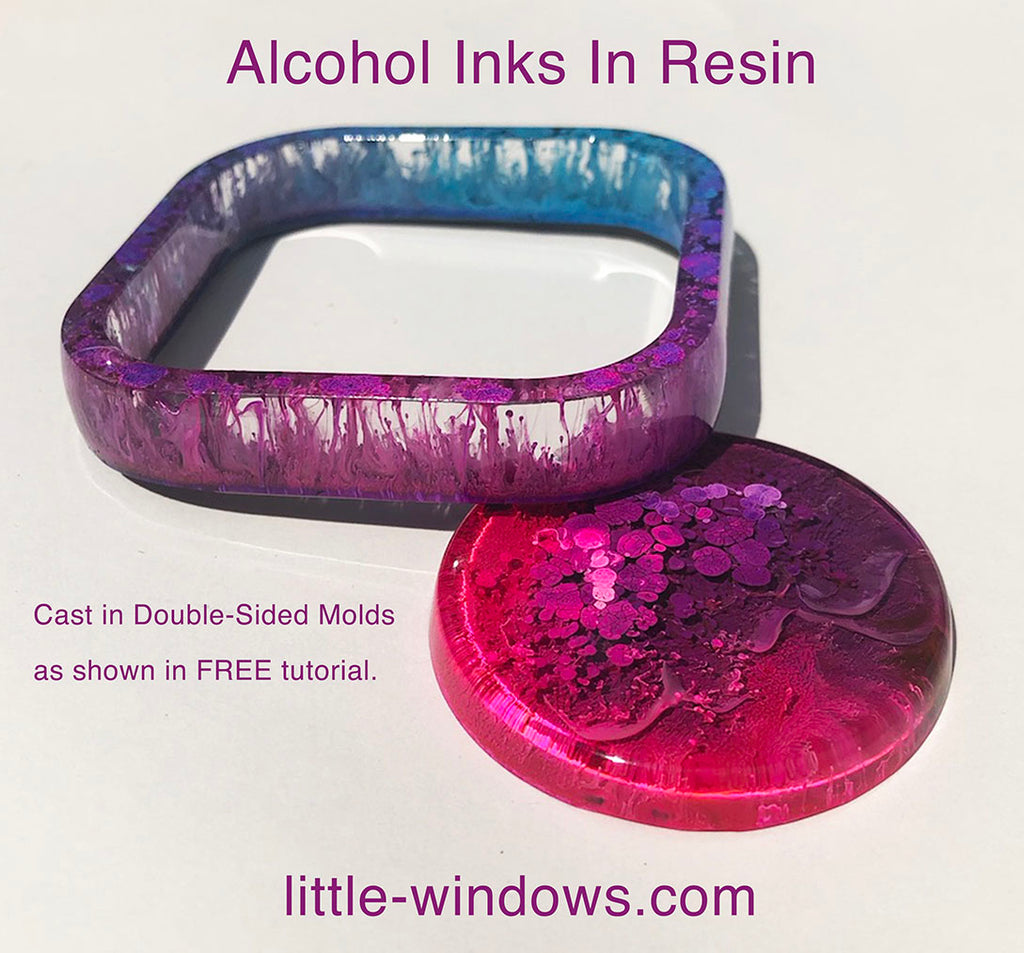 resin alcohol inks bangle bracelet mold petri technique