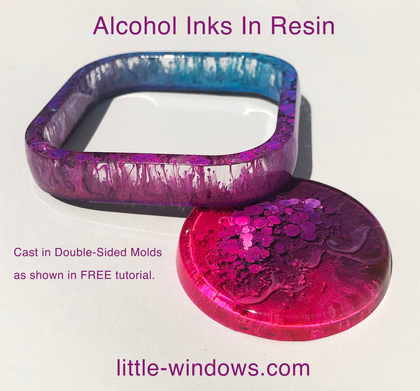 resin casting petri technique alcohol inks bangle bracelet
