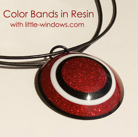 resin casting color bands red glitter white black