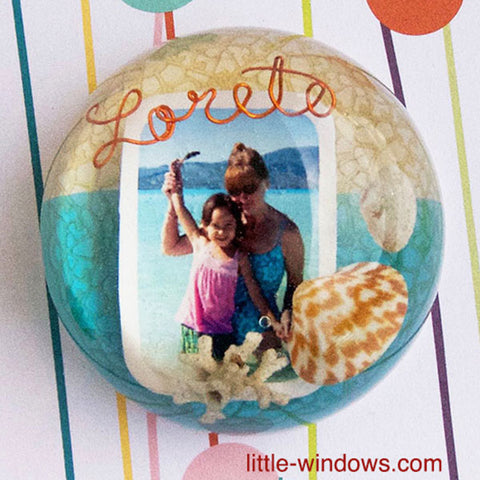 resin cast cabochon collage sea vacation