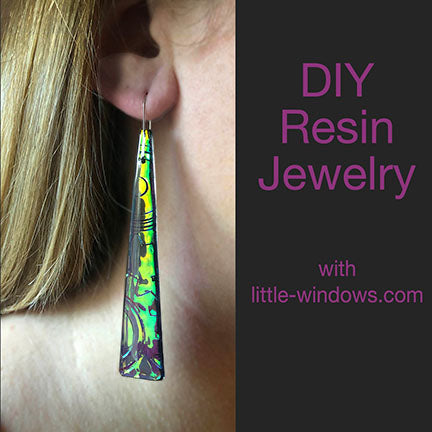 resin jewelry making long drop earrings gear reflective