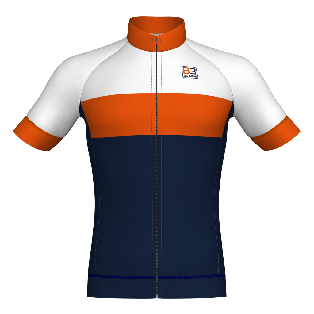 orange blue and white jersey