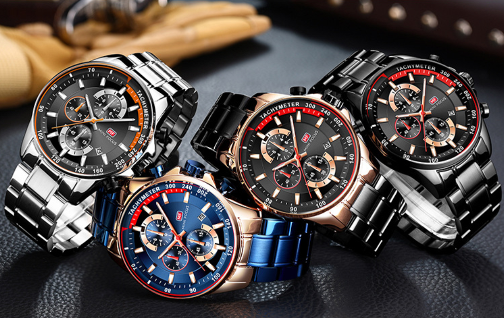 grayson big dial military quartz chronograph watch