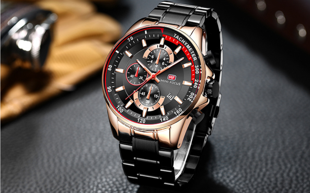 grayson big dial military quartz chronograph watch