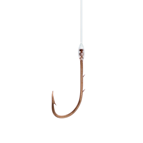 Eagle Claw 139H-1/0 Bait Holder Snelled Fish Hook, 6 Piece, Bronze