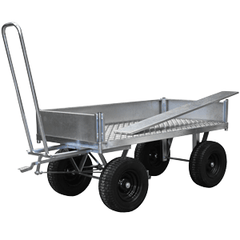 heavy duty galvanised turntable trolley with sides