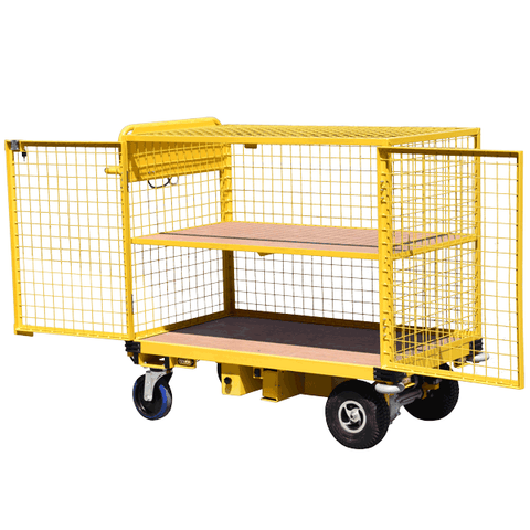 Security Cage Trolley with Integral Shelf
