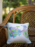 Heavenly Ride Block Printed Cotton Cushion Cover - 12 Inch - Pinklay