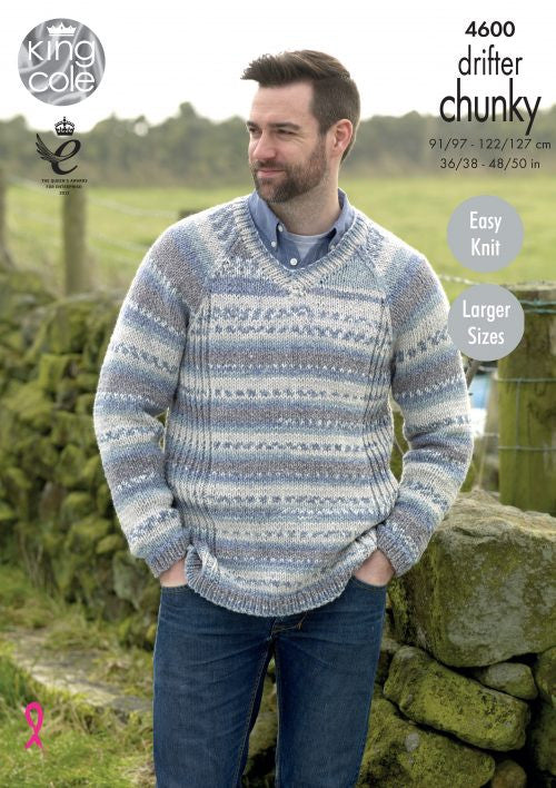 King Cole Drifter Chunky Pattern 4600 - Men’s Sweaters - Crafty