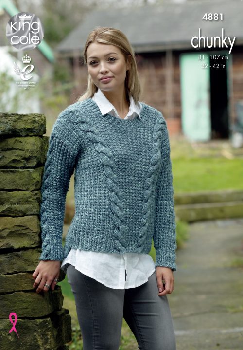 King Cole Big Value Tonal Chunky Pattern 4881 - Sweaters - Crafty