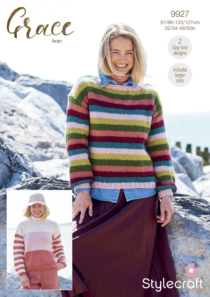 Stylecraft Grace Aran Pattern 9927 - Sweaters - Crafty