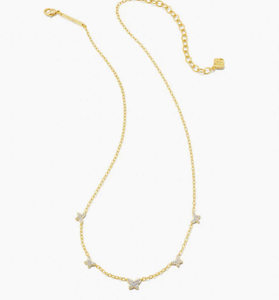 Kendra Scott | Jewelry | Authentic Kendra Scott Haven Heart Gold White  Crystal Strand Necklace | Poshmark