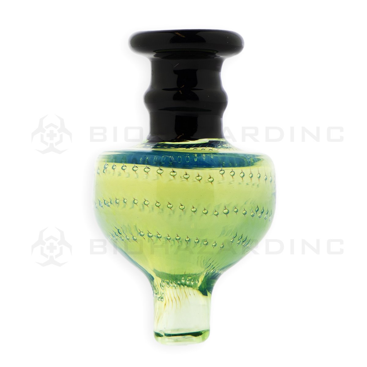 Black top green bottom glass carb cap