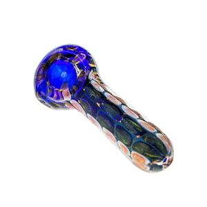 Blue Double pipe White dots Glass hand pipes
