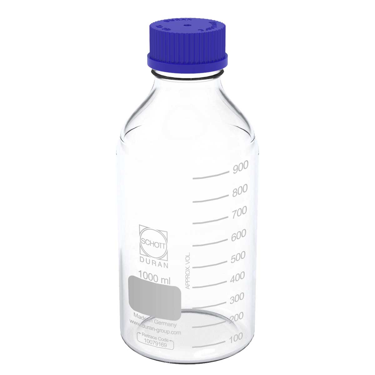 Large Glass Bottles Scientic Supplies Blue Cap