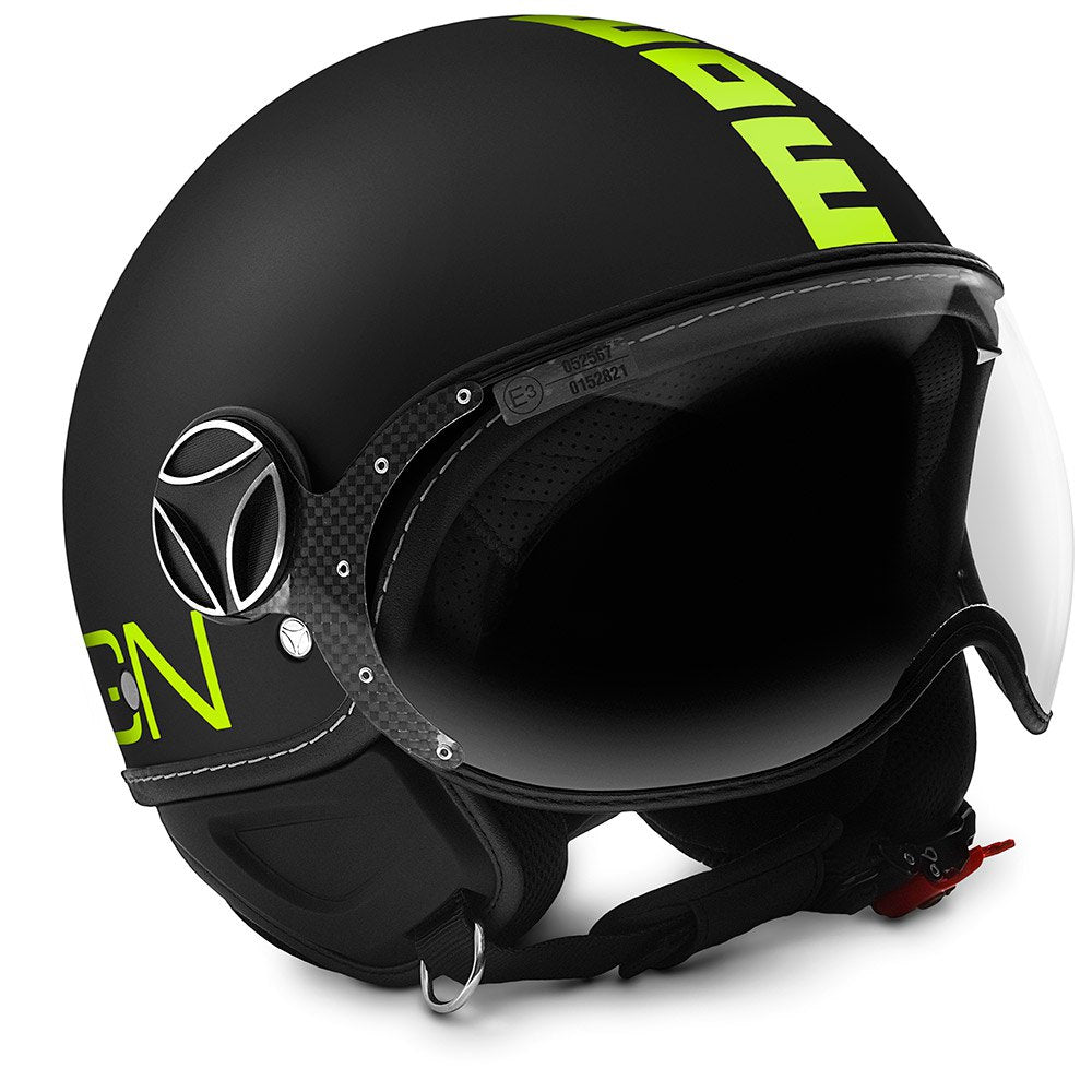 CASCO MOMO DESIGN FLUO GIALLO FROST /NERO -TAGLIA: M/L