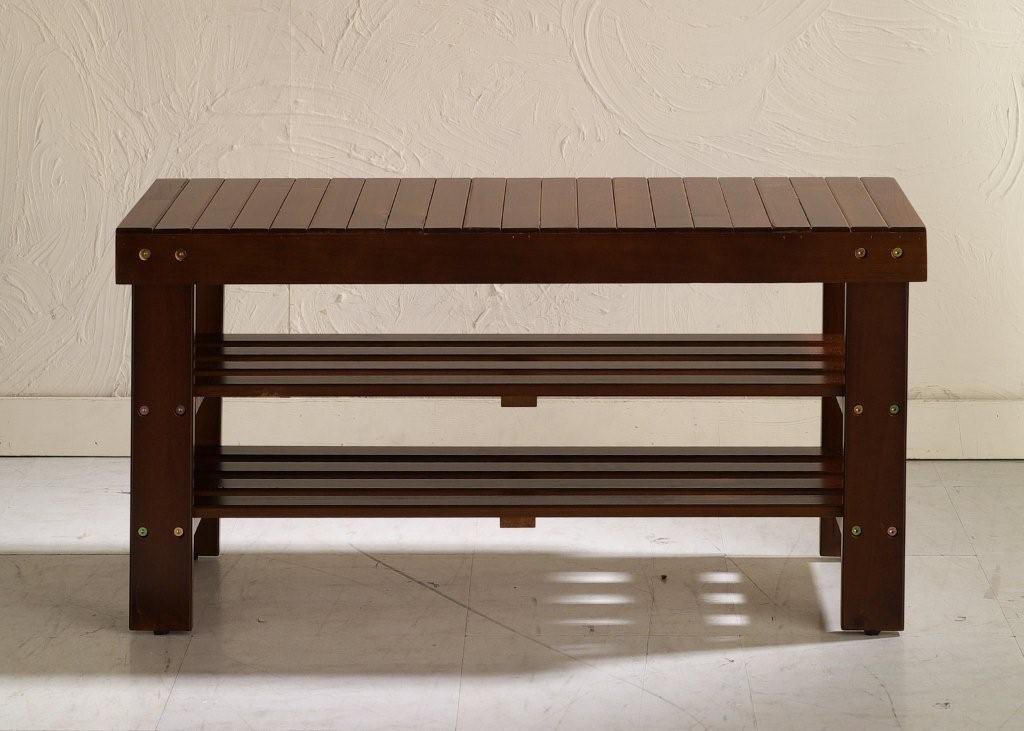 Cherry Finish Quality Solid Wood Shoe Bench With Storage – Roundhill ...