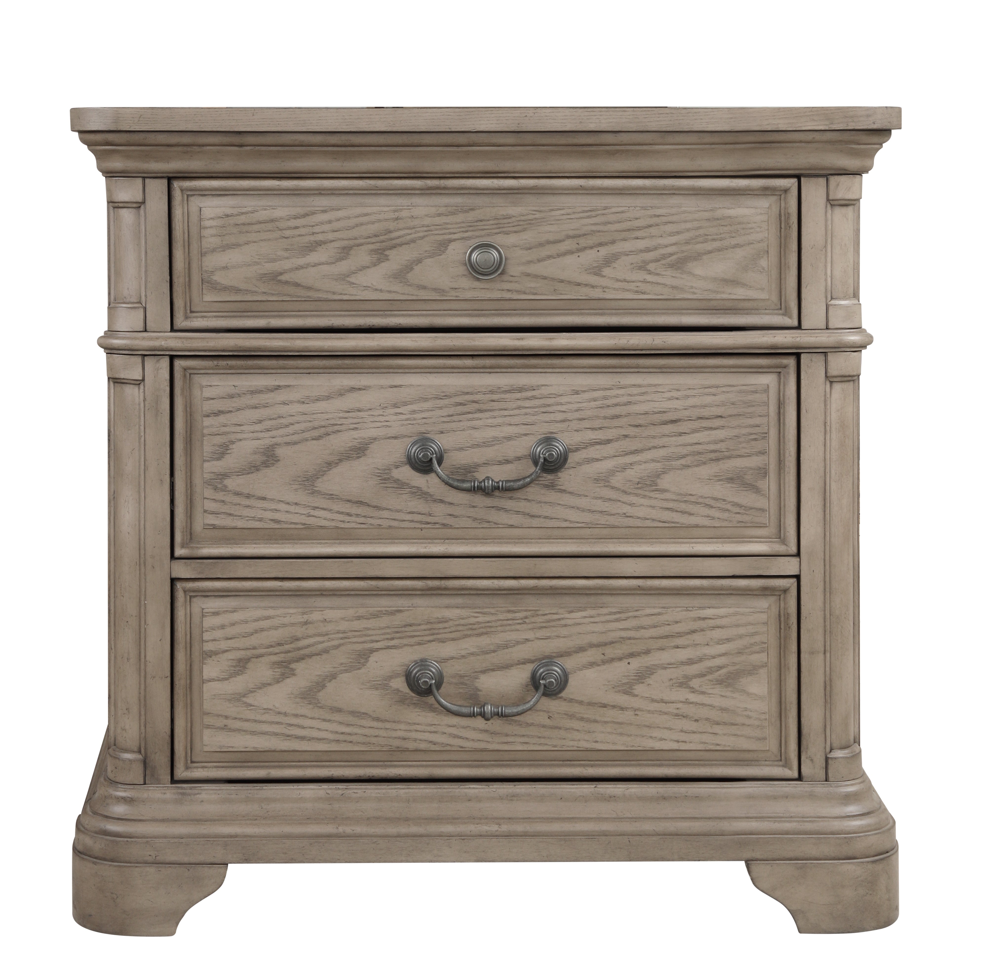 light wood 3 drawer nightstand