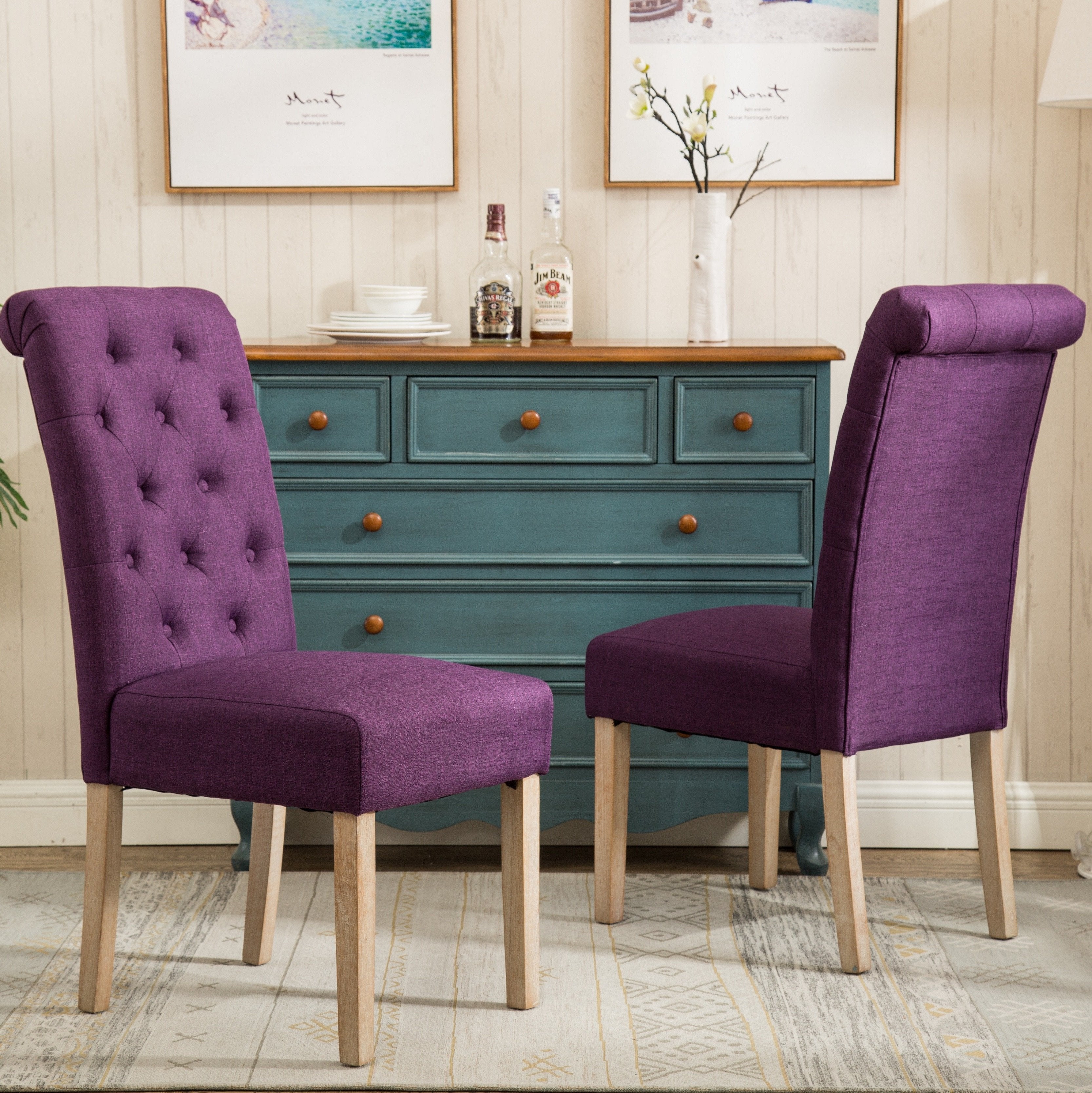 tufted purple chair