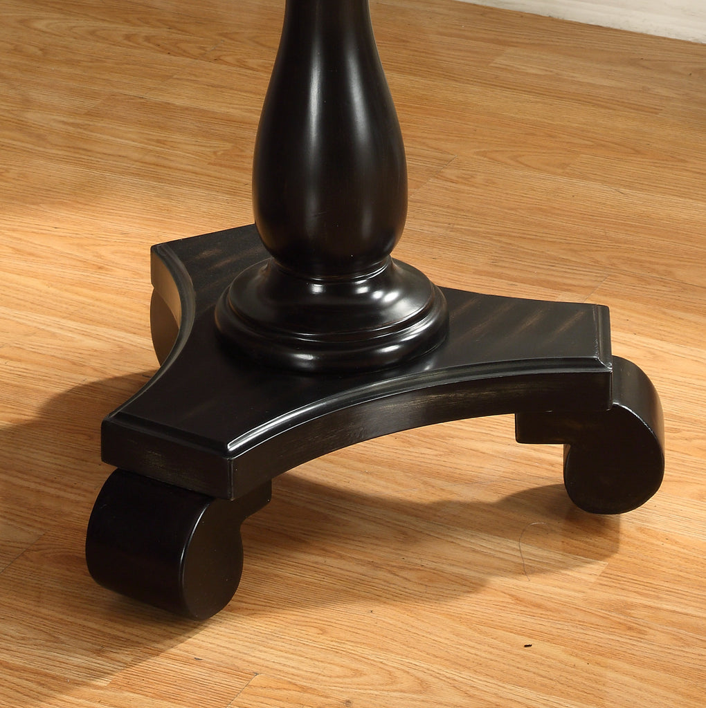 Rene Black Round Wood Pedestal Side Table – Roundhill Furniture