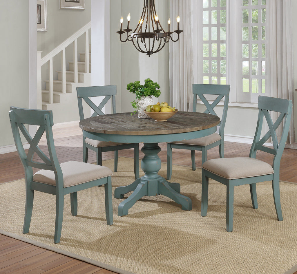 Prato 5 Piece Round Dining Table Set With Cross Back Chairs Roundhill   T1854R C1854 C1854 02 1024x1024 