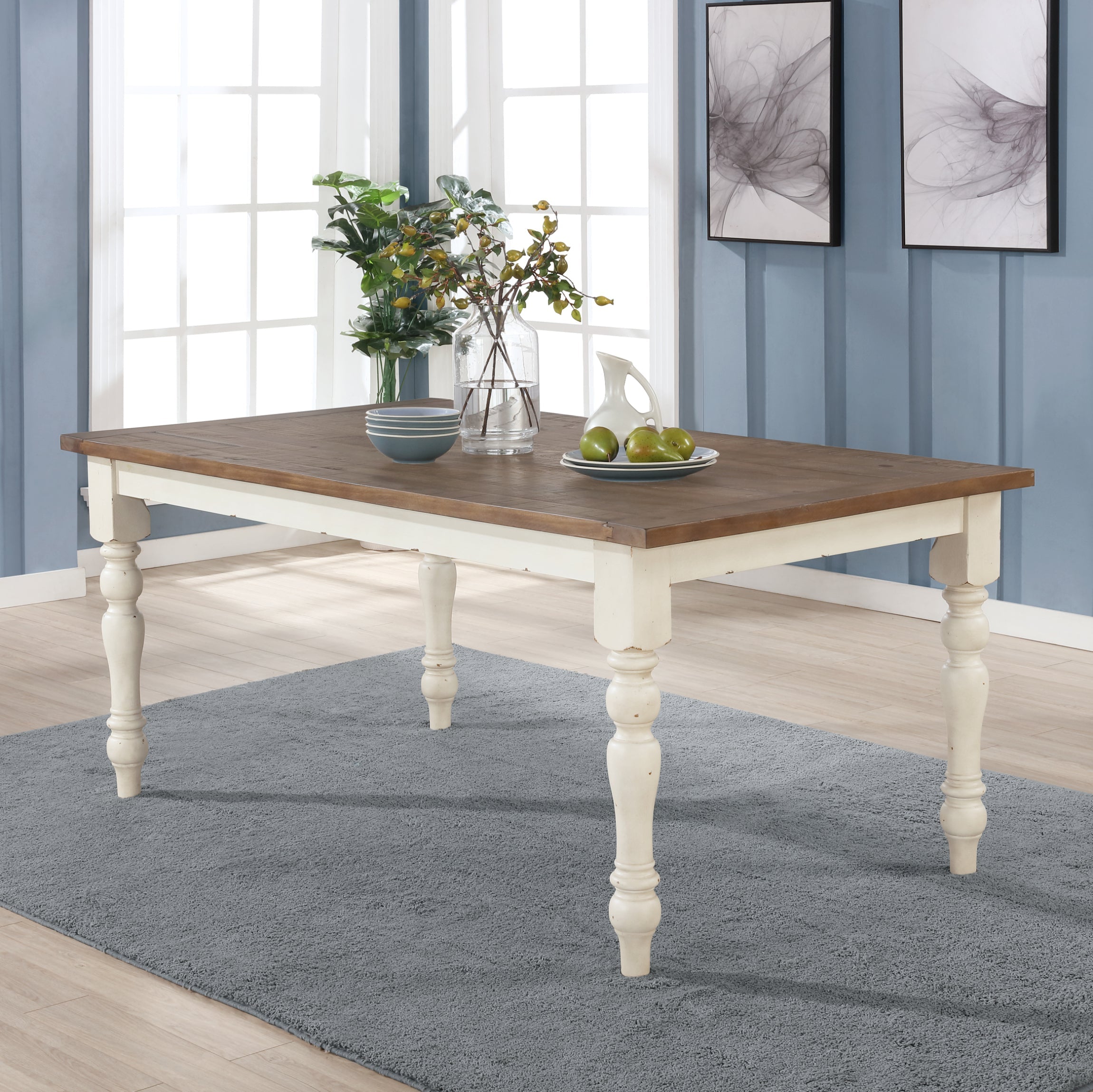 roundhill furniture prato dining table set with cross back chairs