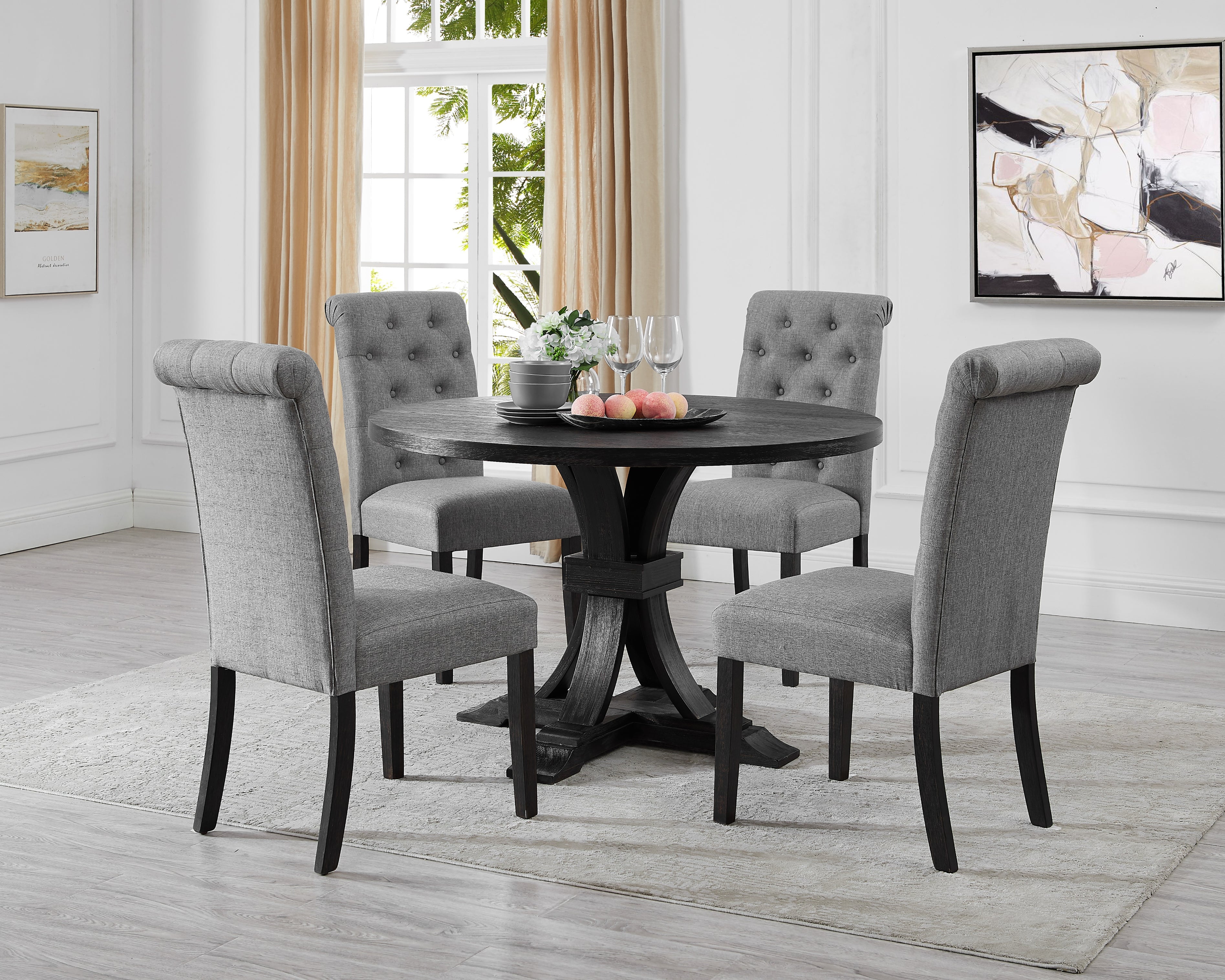 black distressed dining set