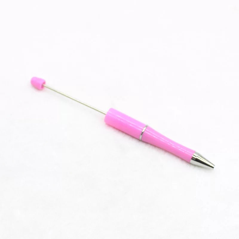 Plastic Beadable Pen Hot Pink Glitter Pen for DIY 1208570 Bead Pen