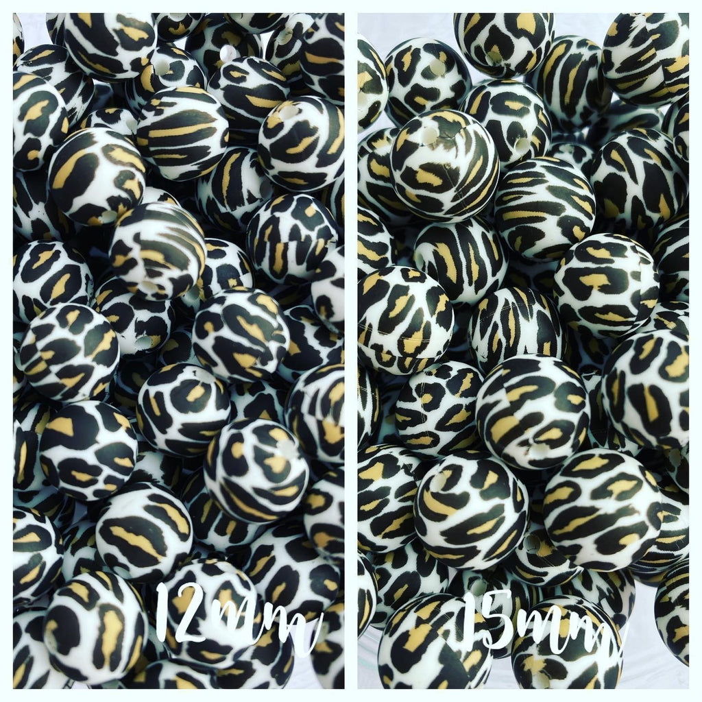 A-6007- 19mm “Beige Leopard Silicone Beads – My Pretty Posh Princess