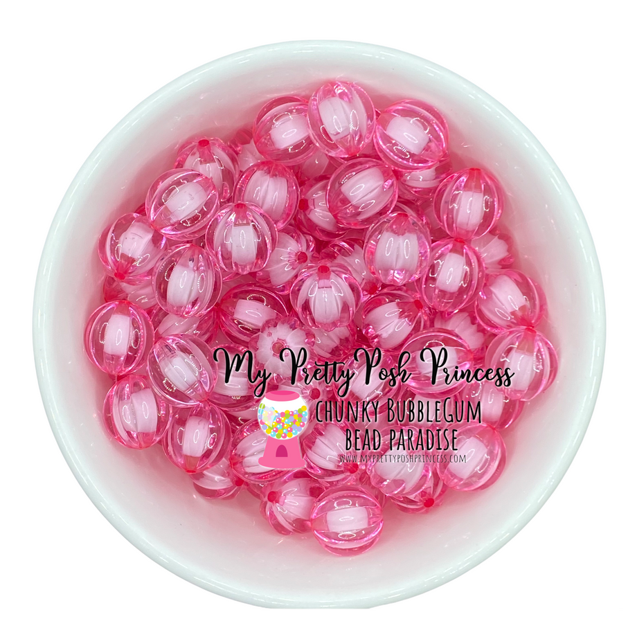 d28- 12mm Posh Pink Polka Dots Acrylic Bubble Gum Chunky Beads (20 Count)