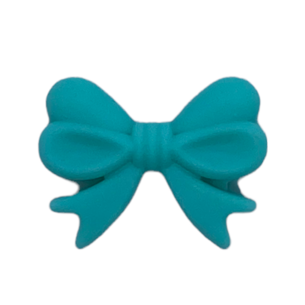 27mm Blue Bow Knot silicone bead