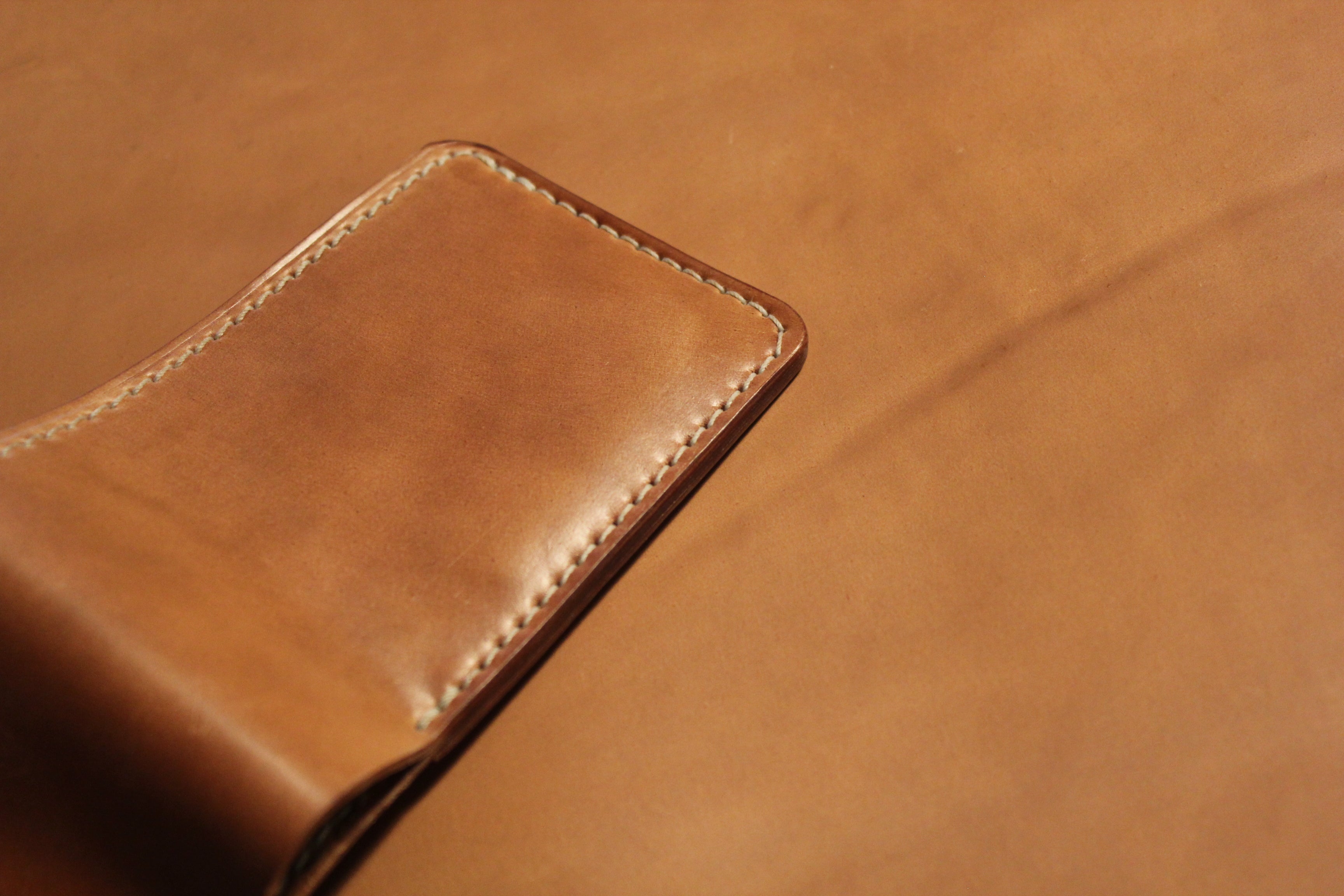 Horween Unglazed Natural Shell Cordovan with Venetian Leather Balm Application