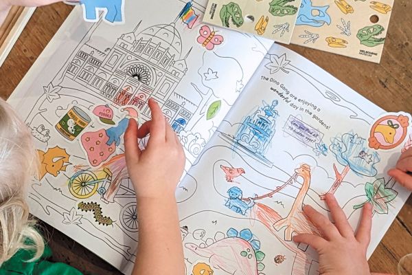 Children colouring Dino Gang Colouring and Activity Book 