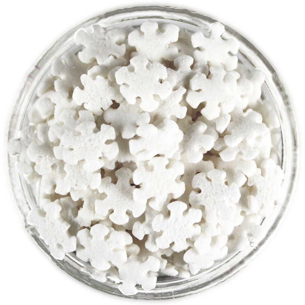 White Edible Glitter Flakes 1/4 oz Jar - 7.08 g Sprinkles