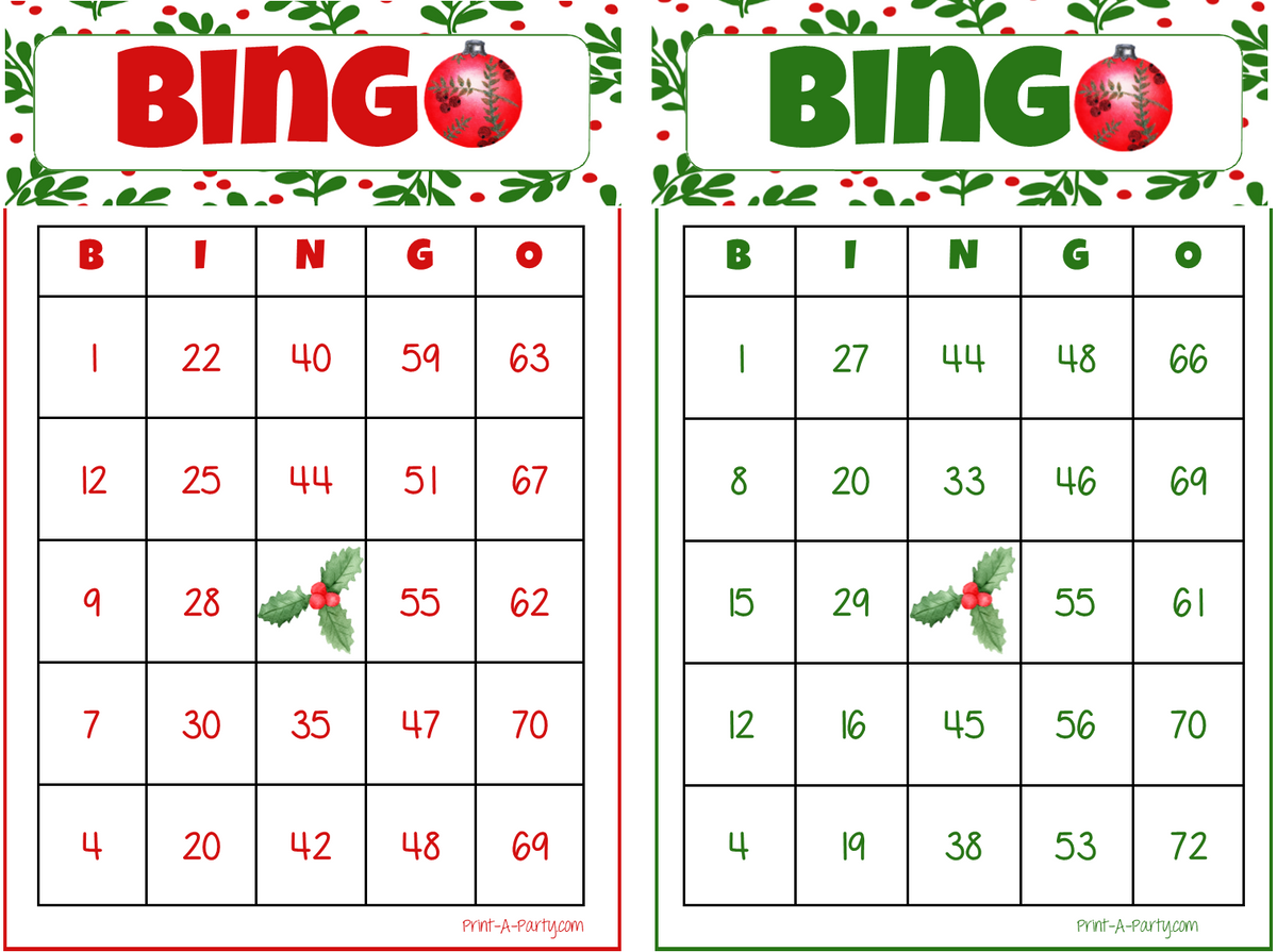 Christmas Bingo Game - INSTANT DOWNLOAD for Holiday Parties – PrintAParty