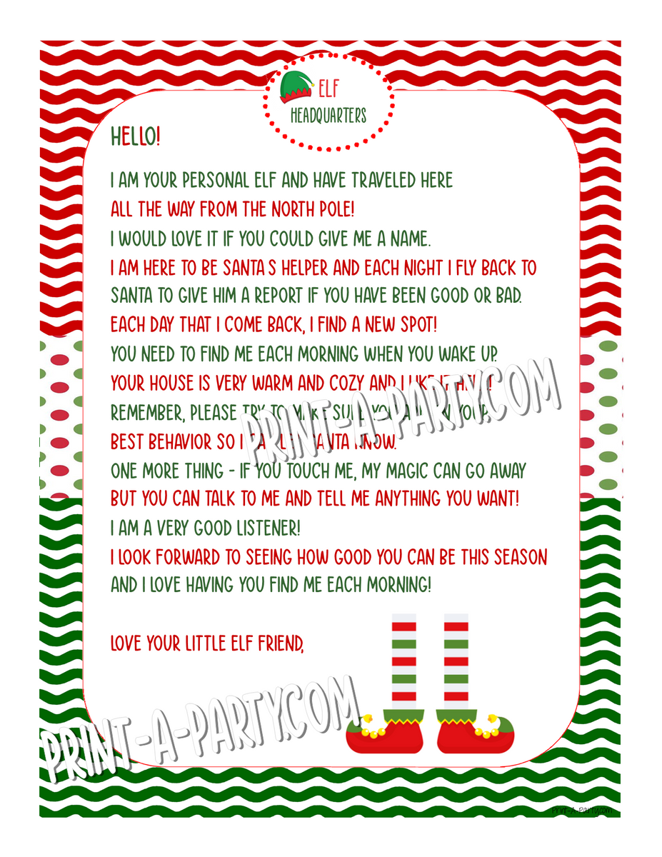 ELF Printable Letter Notes Pack | BRAND NEW Elf | Elf Welcome & Goodby ...