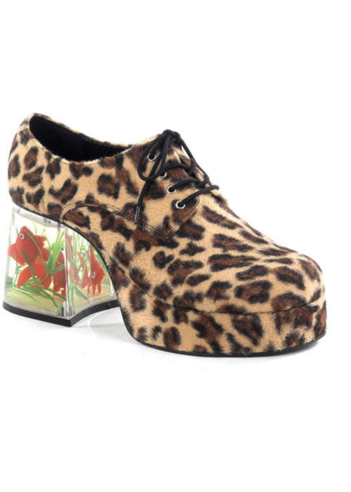 Pimp Cheetah Fur Platform Shoes With 