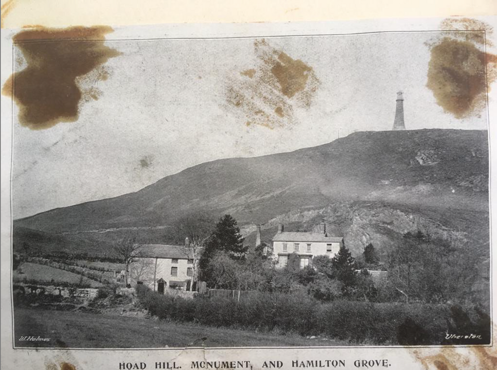 An old photogrpah of Oubas Hill and Hoad Monument, Ulverston