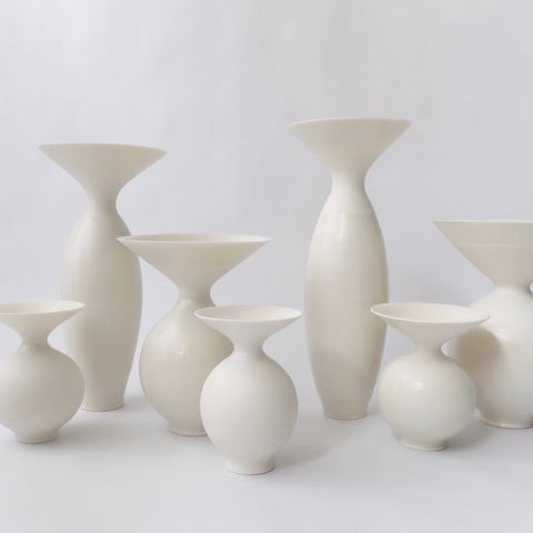 Anna Silverton White Porcelain Vases & About