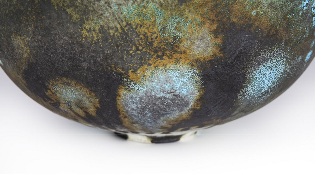 Detail of soda-fired vessel by contemporary ceramicist Jack Doherty