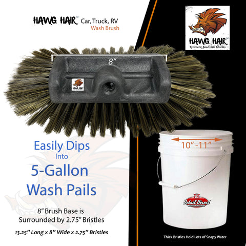 Hawg Hair Brush Dips Into a 5-Gallon Wash Pail