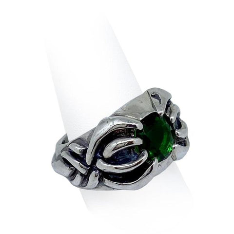 scorpion ring with green stone