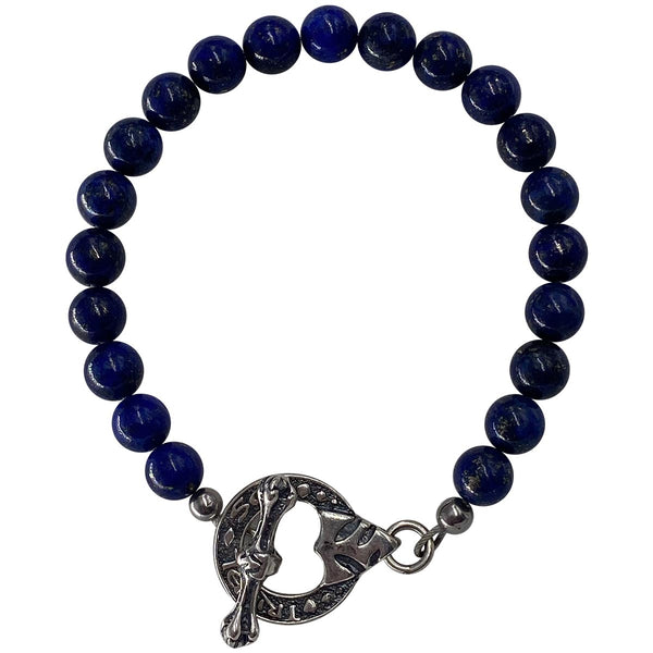 Large Bead Bracelet for Men Blue Lapis by King Baby