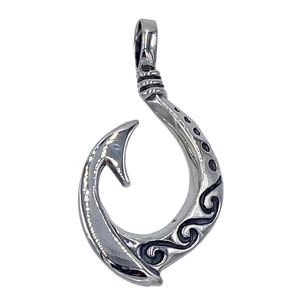 Maori Fishhook On Medium Medieval Chain Necklace 18 inch