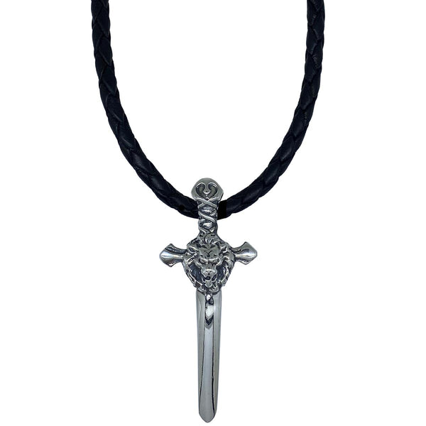 Leather necklace for Men with silver Pendant, leather necklace, Mens n –  ISHAOR